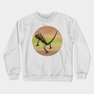 Chameleon on Retro-style Sunset in Colors of Africa Crewneck Sweatshirt